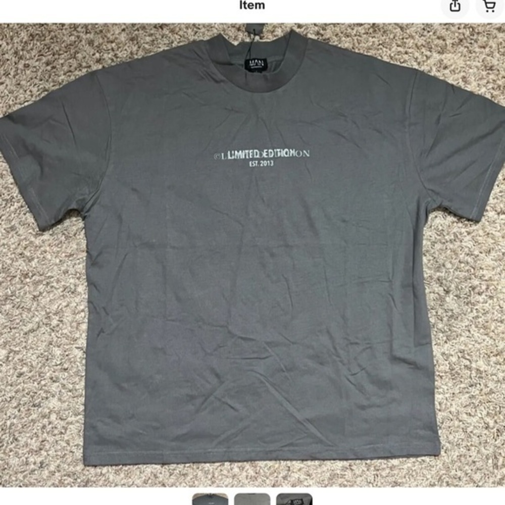 Boo-hoo man, limited edition, oversize T-shirt, gray new L